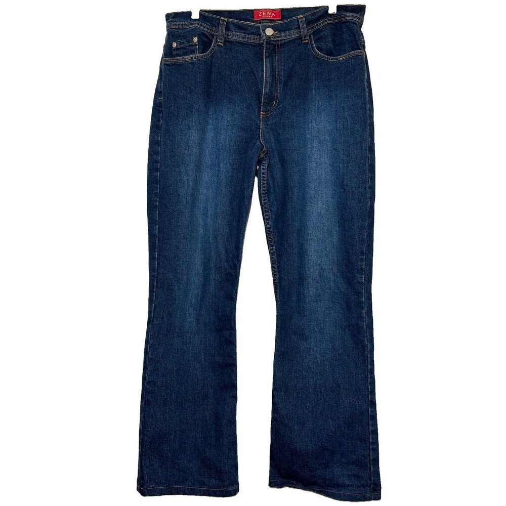 Y2K Style Zena Jeans Women’s Size 12 Bootcut Dark Wash Stretch Made in Colombia